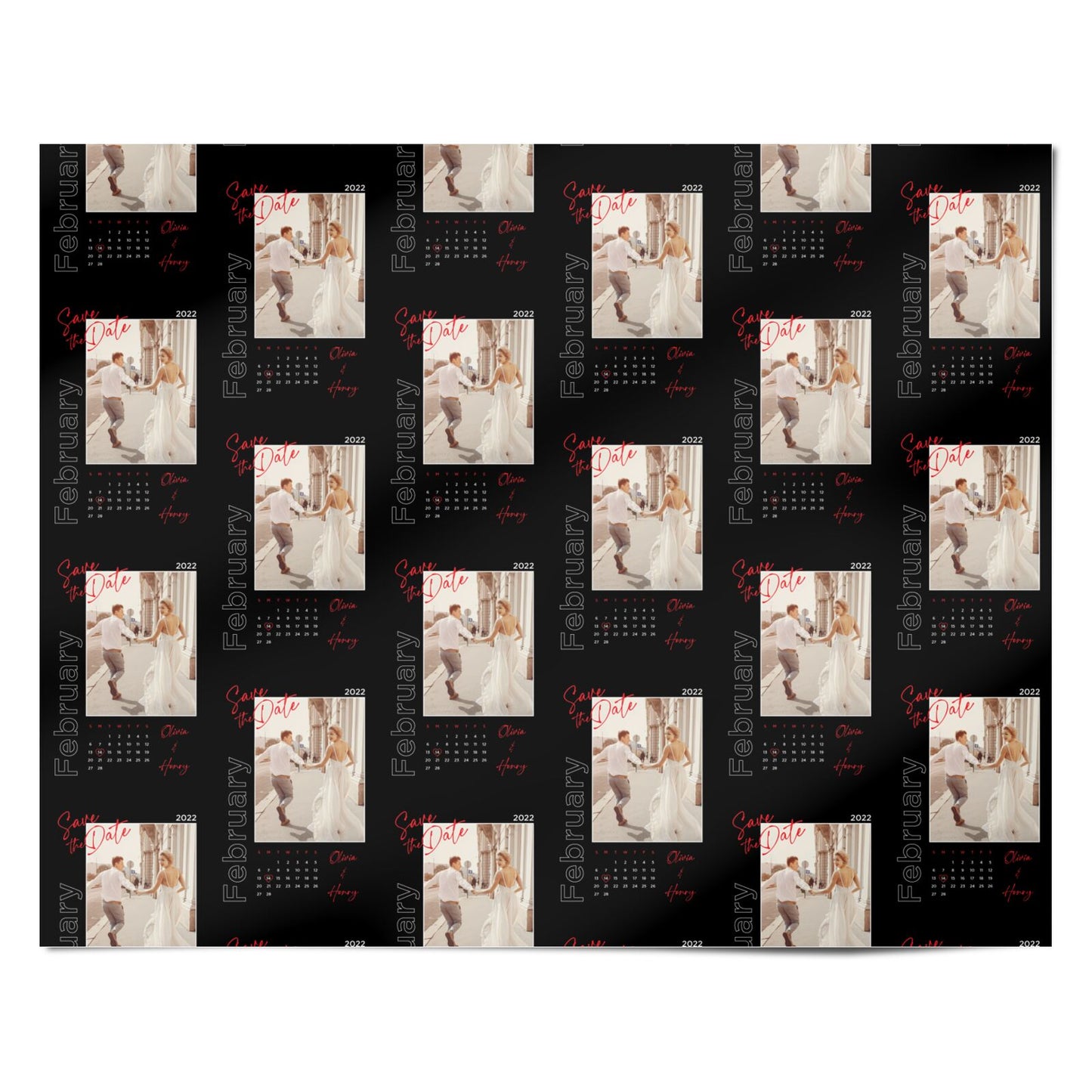 Wedding Date Personalised Photo Personalised Wrapping Paper Alternative