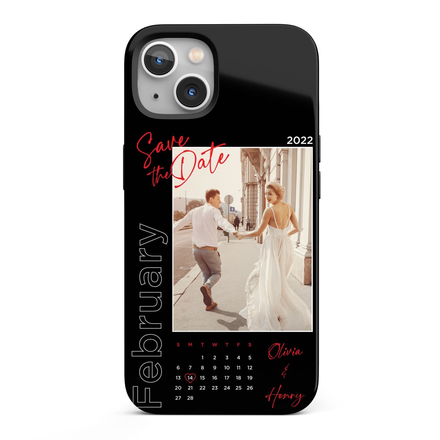 Wedding Date Personalised Photo iPhone 13 Full Wrap 3D Tough Case