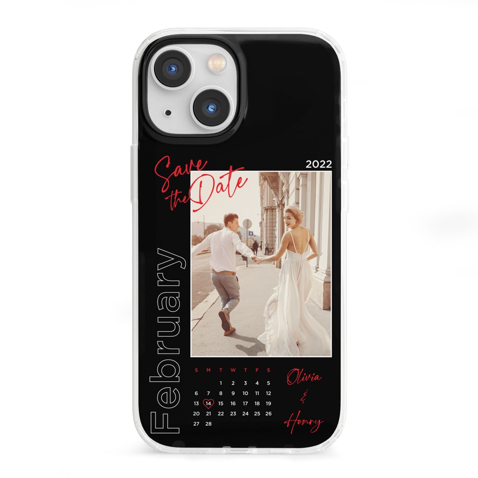 Wedding Date Personalised Photo iPhone 13 Mini Clear Bumper Case