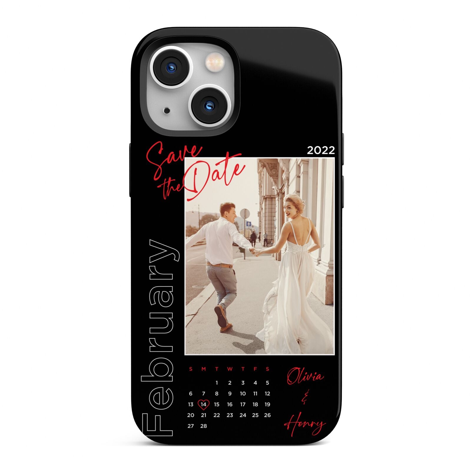 Wedding Date Personalised Photo iPhone 13 Mini Full Wrap 3D Tough Case