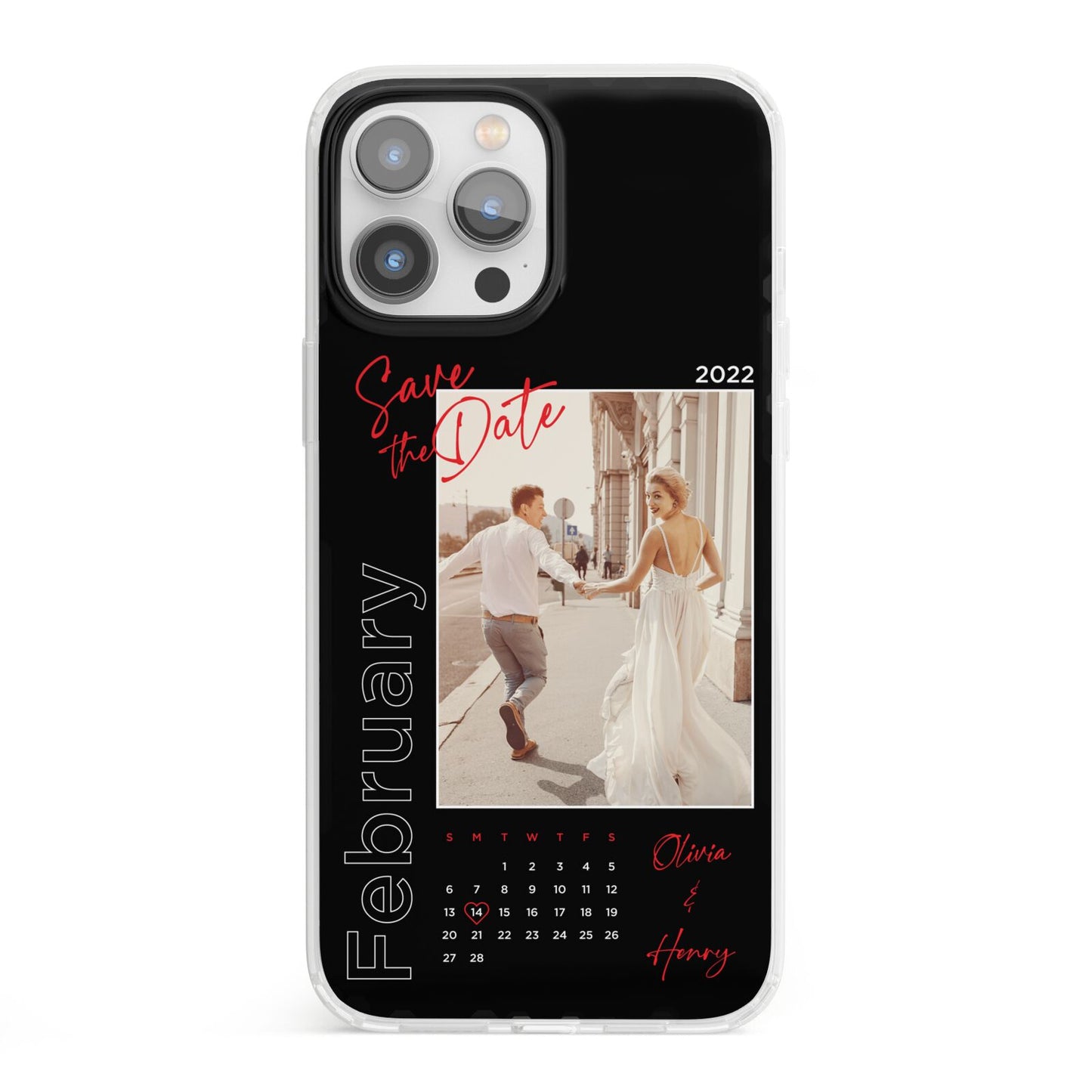 Wedding Date Personalised Photo iPhone 13 Pro Max Clear Bumper Case