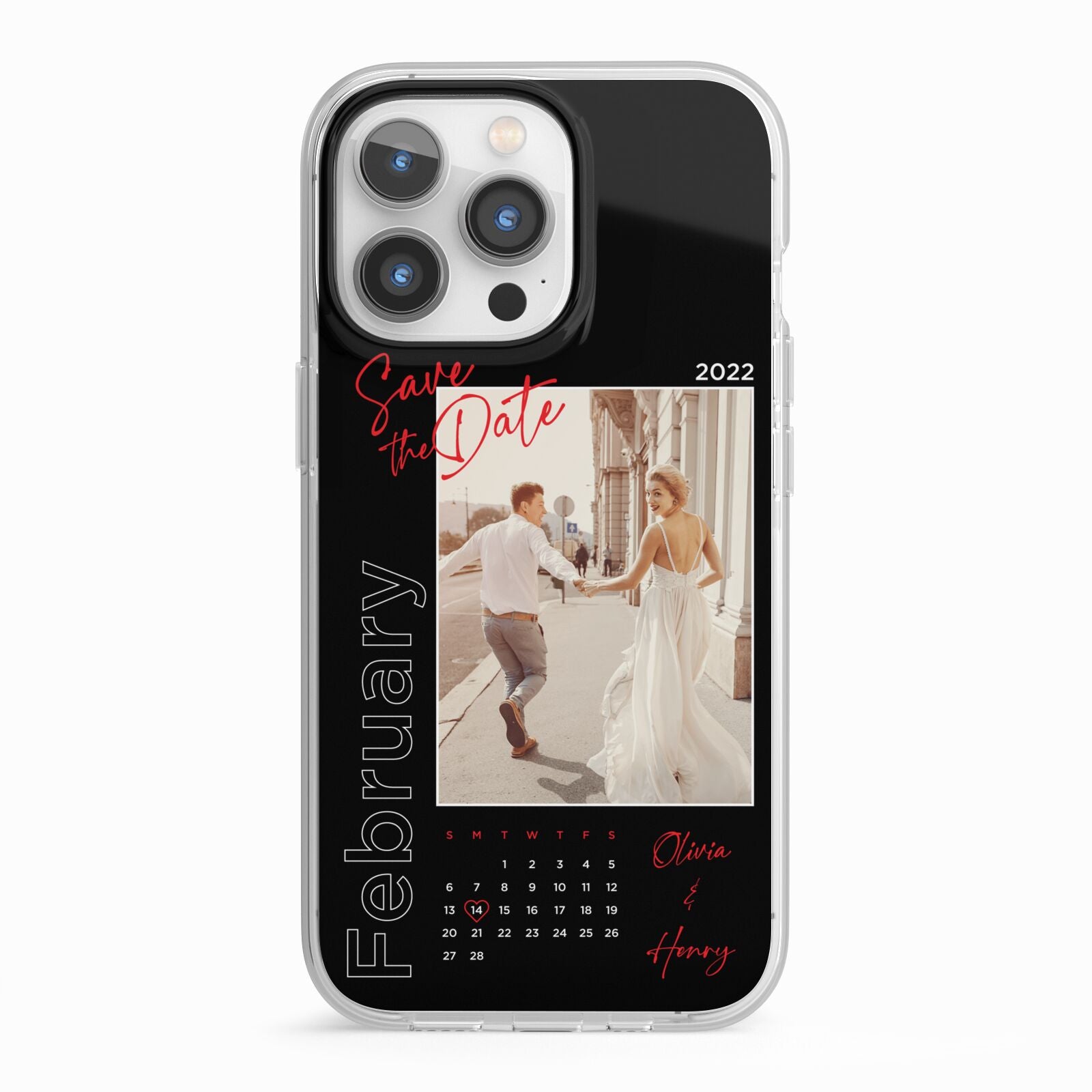 Wedding Date Personalised Photo iPhone 13 Pro TPU Impact Case with White Edges