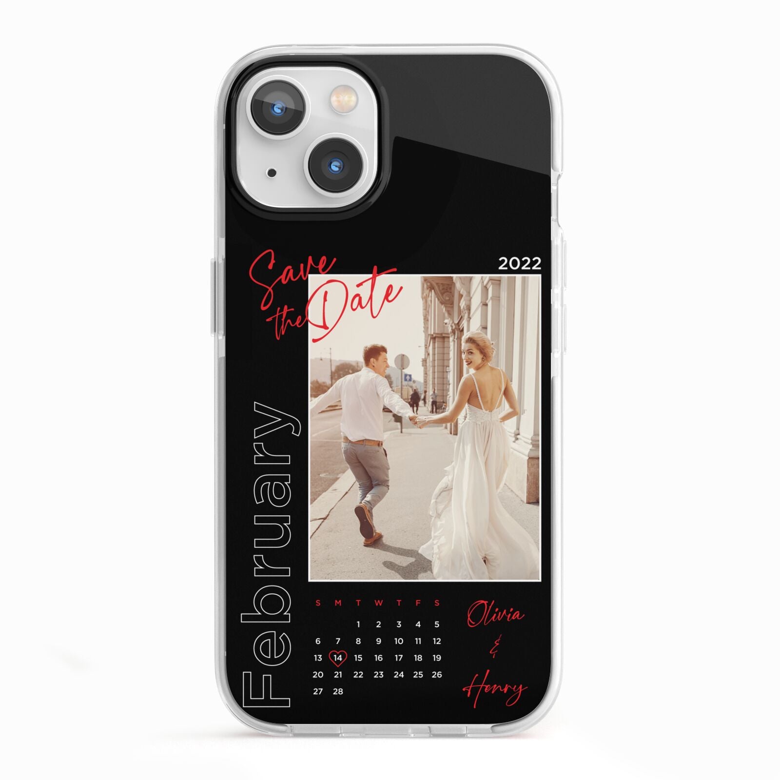 Wedding Date Personalised Photo iPhone 13 TPU Impact Case with White Edges