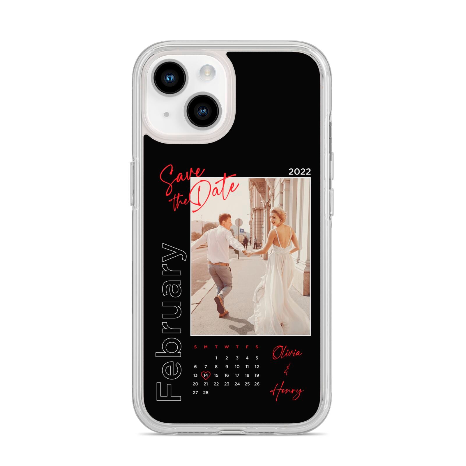 Wedding Date Personalised Photo iPhone 14 Clear Tough Case Starlight