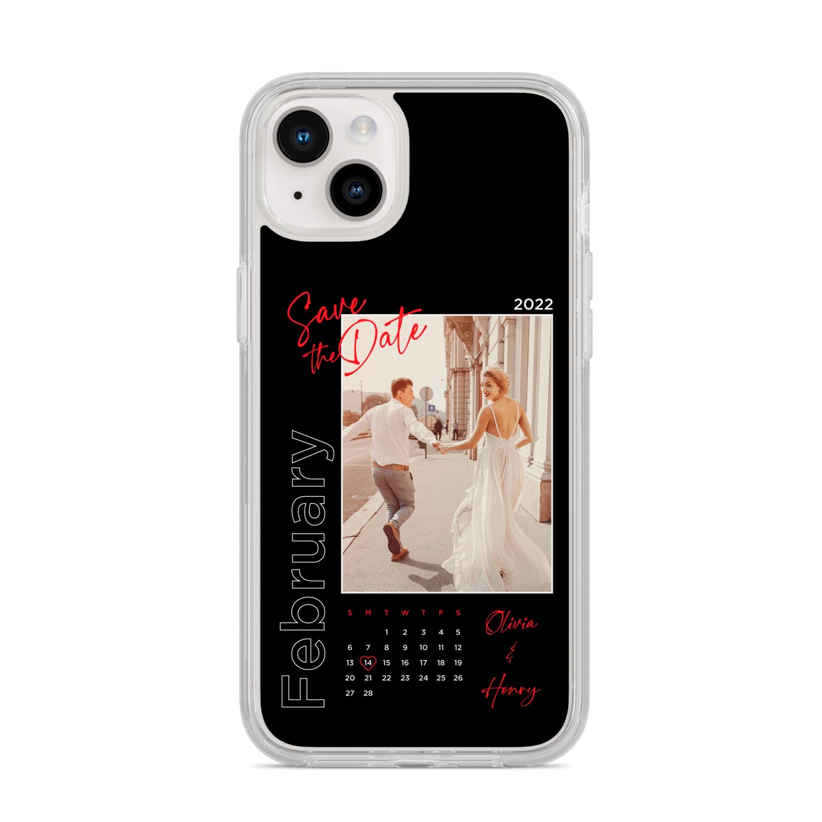 Wedding Date Personalised Photo iPhone 14 Plus Clear Tough Case Starlight