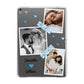 Wedding Snaps Collage with Blue Hearts and Name Apple iPad Grey Case