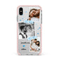 Wedding Snaps Collage with Blue Hearts and Name Apple iPhone Xs Max Impact Case Pink Edge on Silver Phone