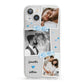 Wedding Snaps Collage with Blue Hearts and Name iPhone 13 Clear Bumper Case