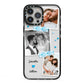 Wedding Snaps Collage with Blue Hearts and Name iPhone 13 Pro Max Black Impact Case on Silver phone