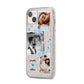 Wedding Snaps Collage with Blue Hearts and Name iPhone 14 Plus Glitter Tough Case Starlight Angled Image