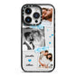 Wedding Snaps Collage with Blue Hearts and Name iPhone 14 Pro Black Impact Case on Silver phone