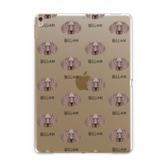 Weimaraner Icon with Name Apple iPad Gold Case