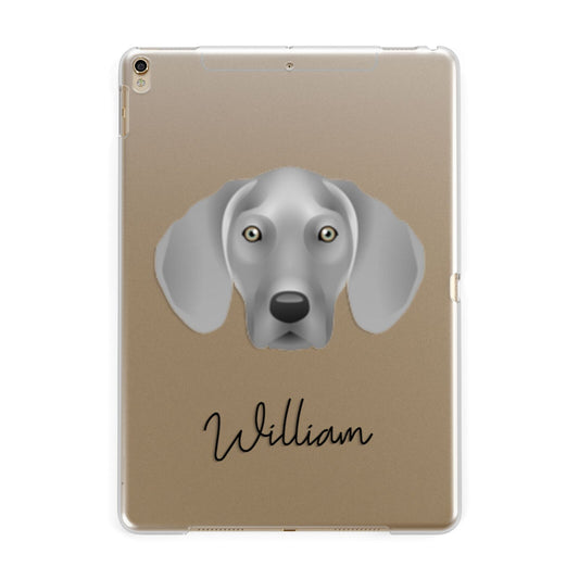 Weimaraner Personalised Apple iPad Gold Case
