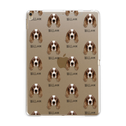 Welsh Springer Spaniel Icon with Name Apple iPad Gold Case