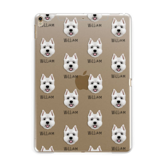 West Highland White Terrier Icon with Name Apple iPad Gold Case