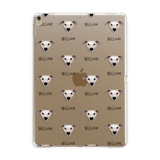 Whippet Icon with Name Apple iPad Gold Case