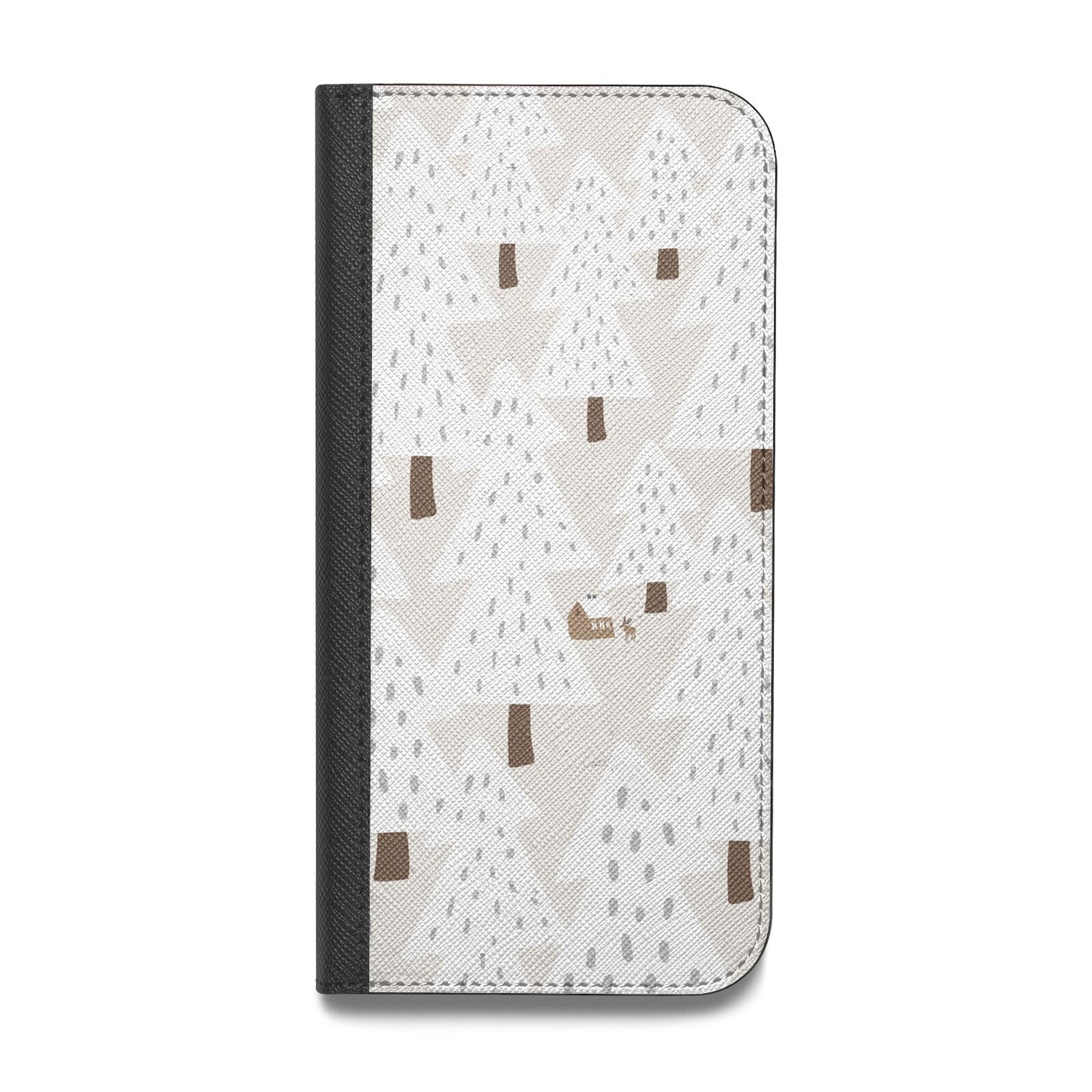 White Christmas Forest Vegan Leather Flip Samsung Case