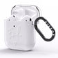 White Handwritten Name Transparent AirPods Clear Case Side Image