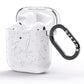 White Handwritten Name Transparent AirPods Glitter Case Side Image