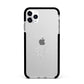 White Handwritten Name Transparent Apple iPhone 11 Pro Max in Silver with Black Impact Case
