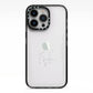 White Handwritten Name Transparent iPhone 13 Pro Black Impact Case on Silver phone