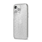 White Handwritten Name Transparent iPhone 14 Pro Max Glitter Tough Case Silver Angled Image