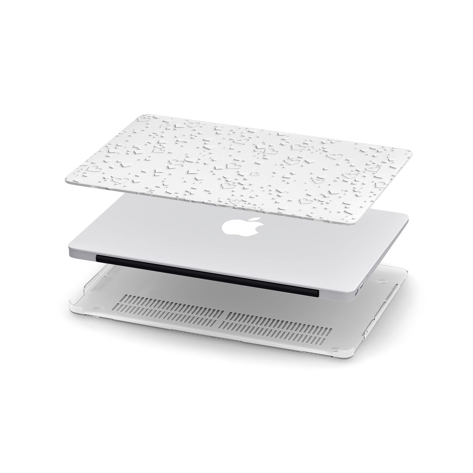 White Heart Apple MacBook Case in Detail