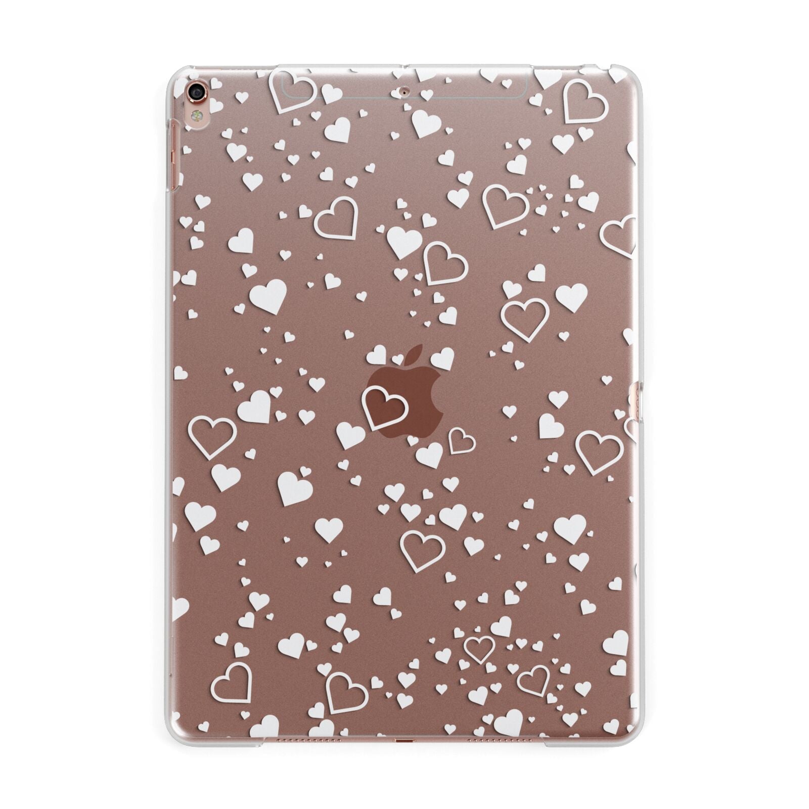 White Heart Apple iPad Rose Gold Case
