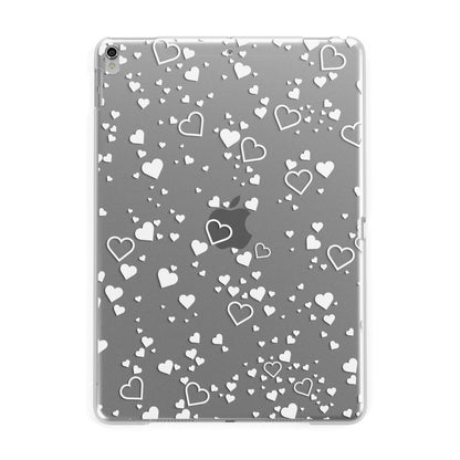 White Heart Apple iPad Silver Case