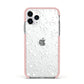 White Heart Apple iPhone 11 Pro in Silver with Pink Impact Case