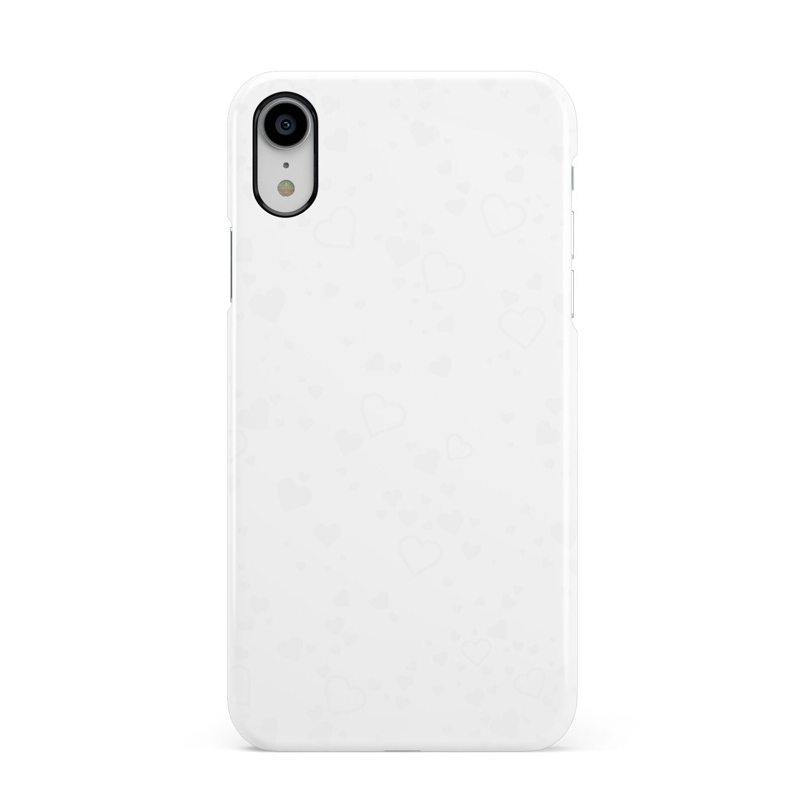 White Heart Apple iPhone XR White 3D Snap Case