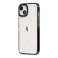 White Heart iPhone 13 Black Impact Case Side Angle on Silver phone