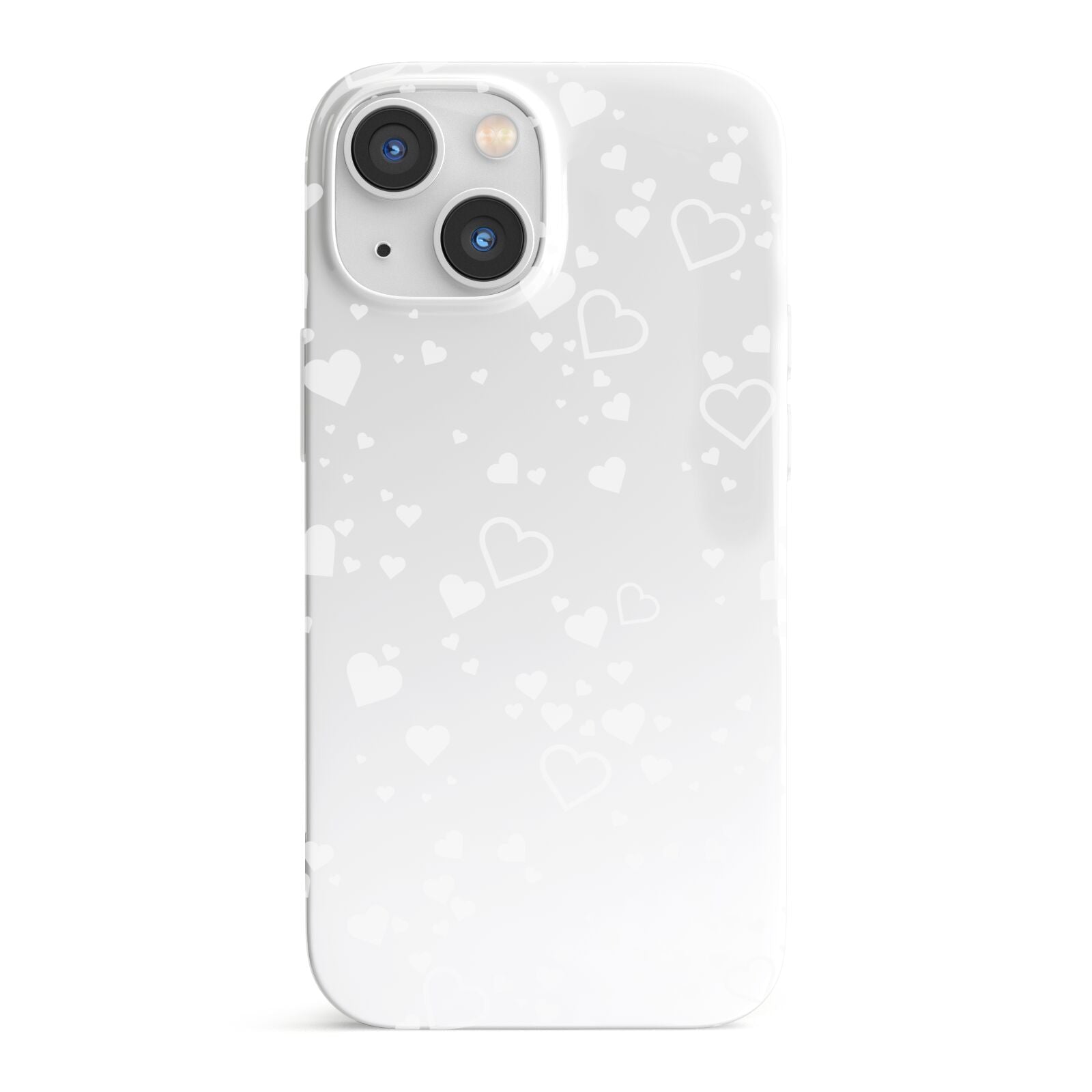 White Heart iPhone 13 Mini Full Wrap 3D Snap Case