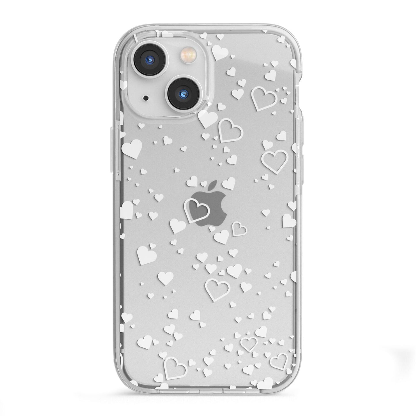 White Heart iPhone 13 Mini TPU Impact Case with White Edges