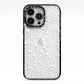 White Heart iPhone 13 Pro Black Impact Case on Silver phone