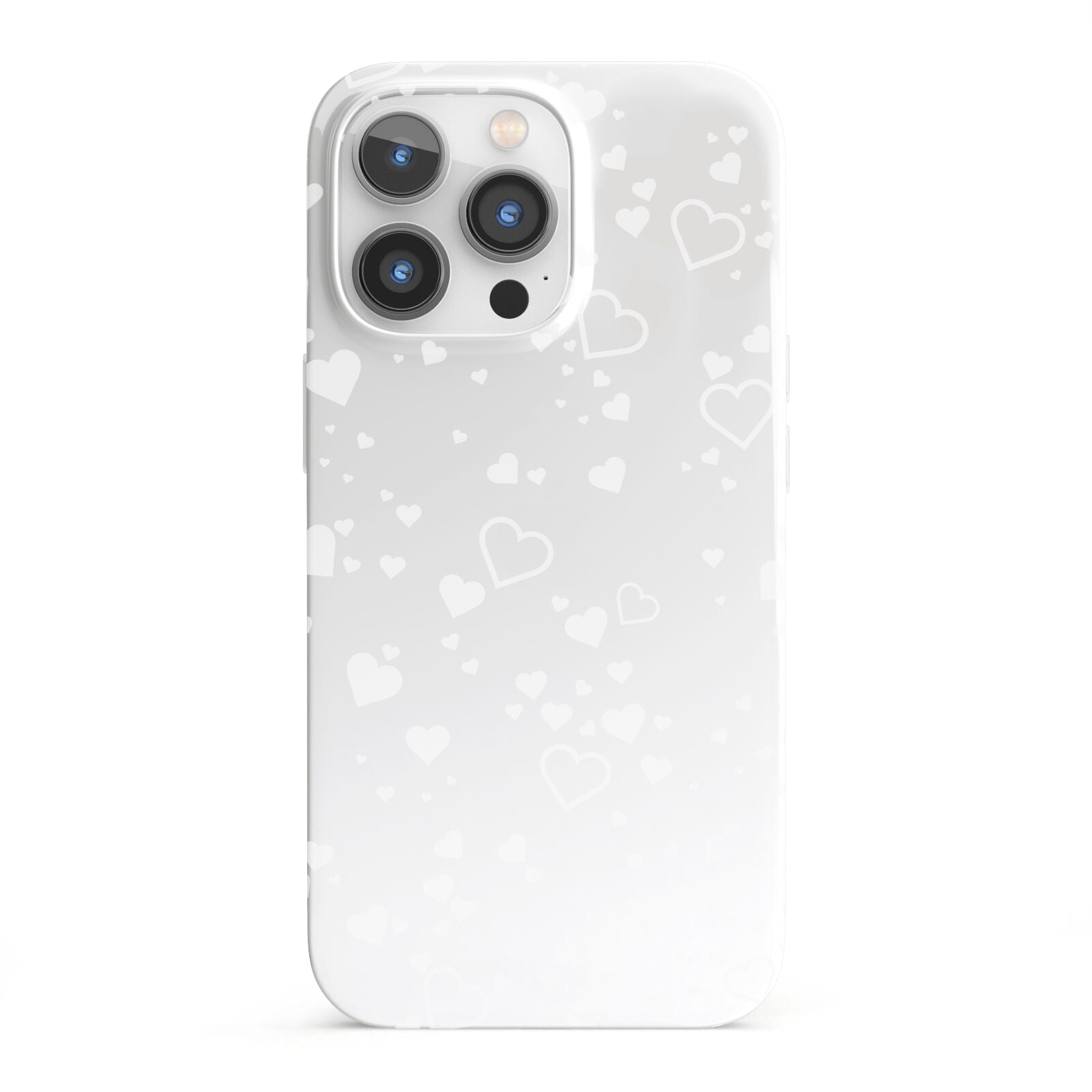 White Heart iPhone 13 Pro Full Wrap 3D Snap Case