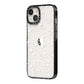 White Heart iPhone 14 Black Impact Case Side Angle on Silver phone