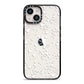 White Heart iPhone 14 Black Impact Case on Silver phone