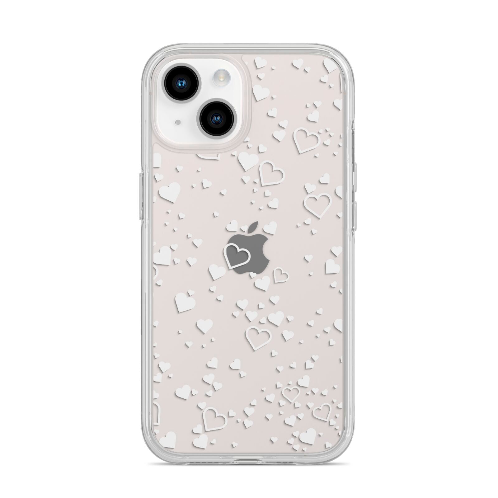 White Heart iPhone 14 Clear Tough Case Starlight
