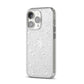White Heart iPhone 14 Pro Clear Tough Case Silver Angled Image