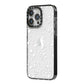 White Heart iPhone 14 Pro Max Black Impact Case Side Angle on Silver phone