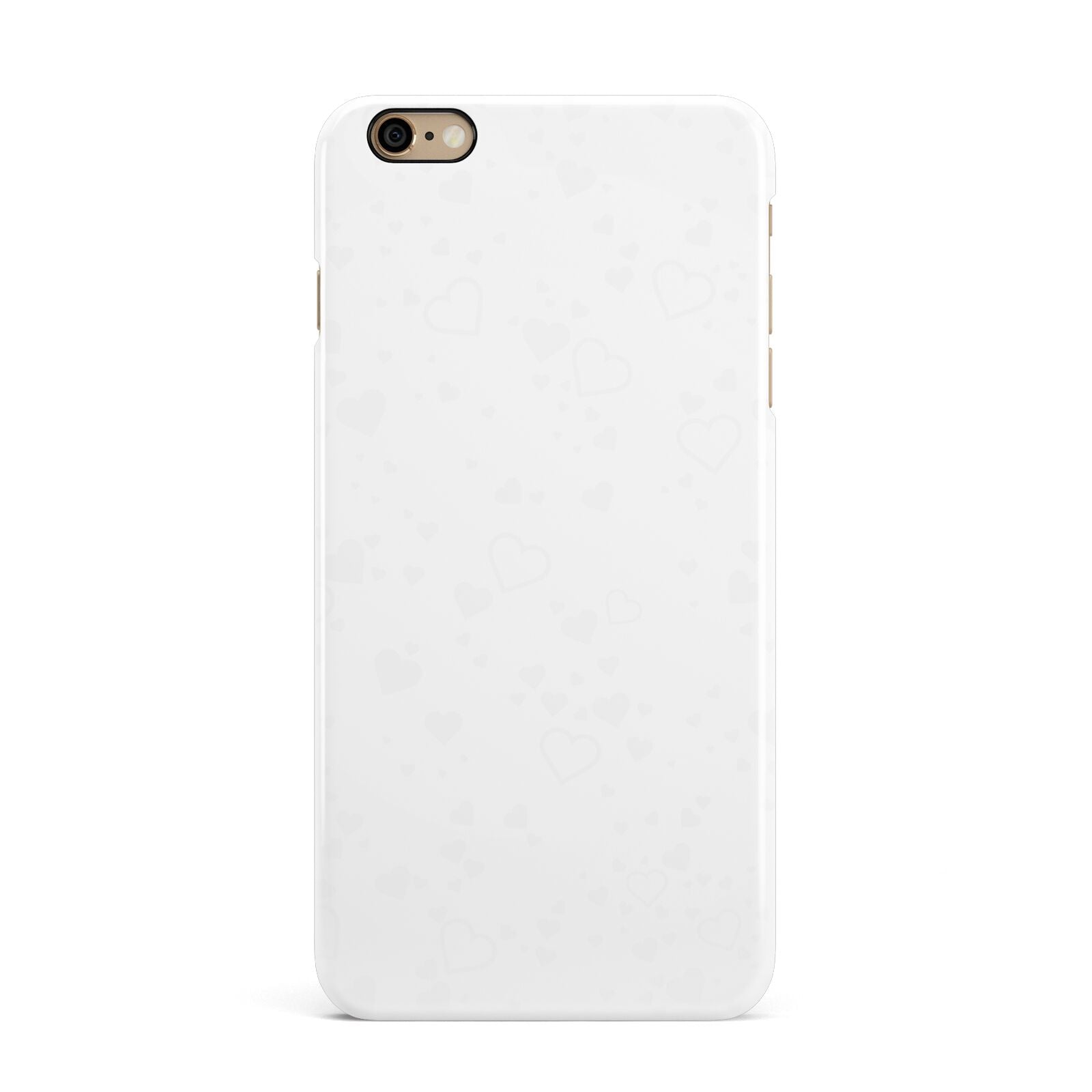 White Heart iPhone 6 Plus 3D Snap Case on Gold Phone