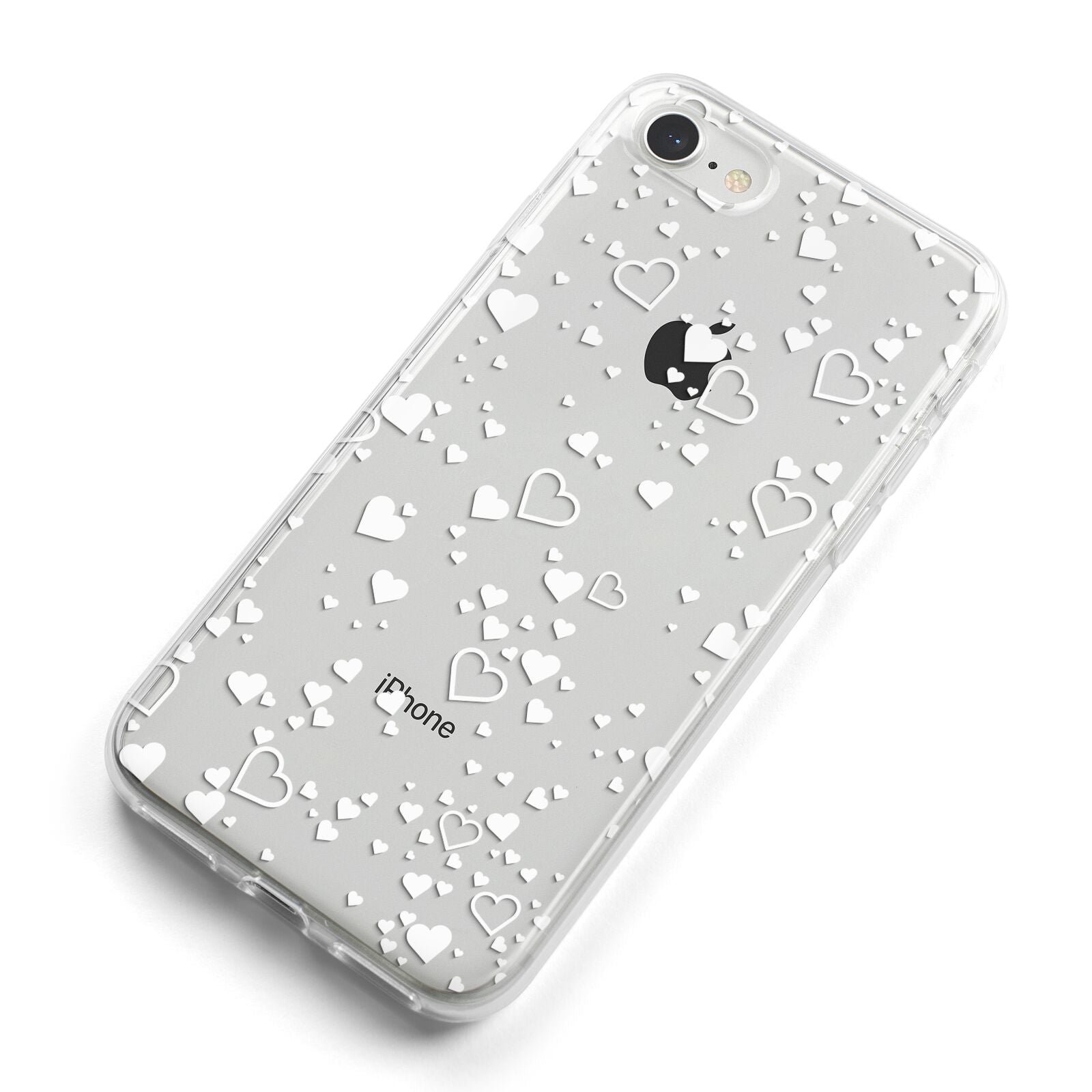 White Heart iPhone 8 Bumper Case on Silver iPhone Alternative Image