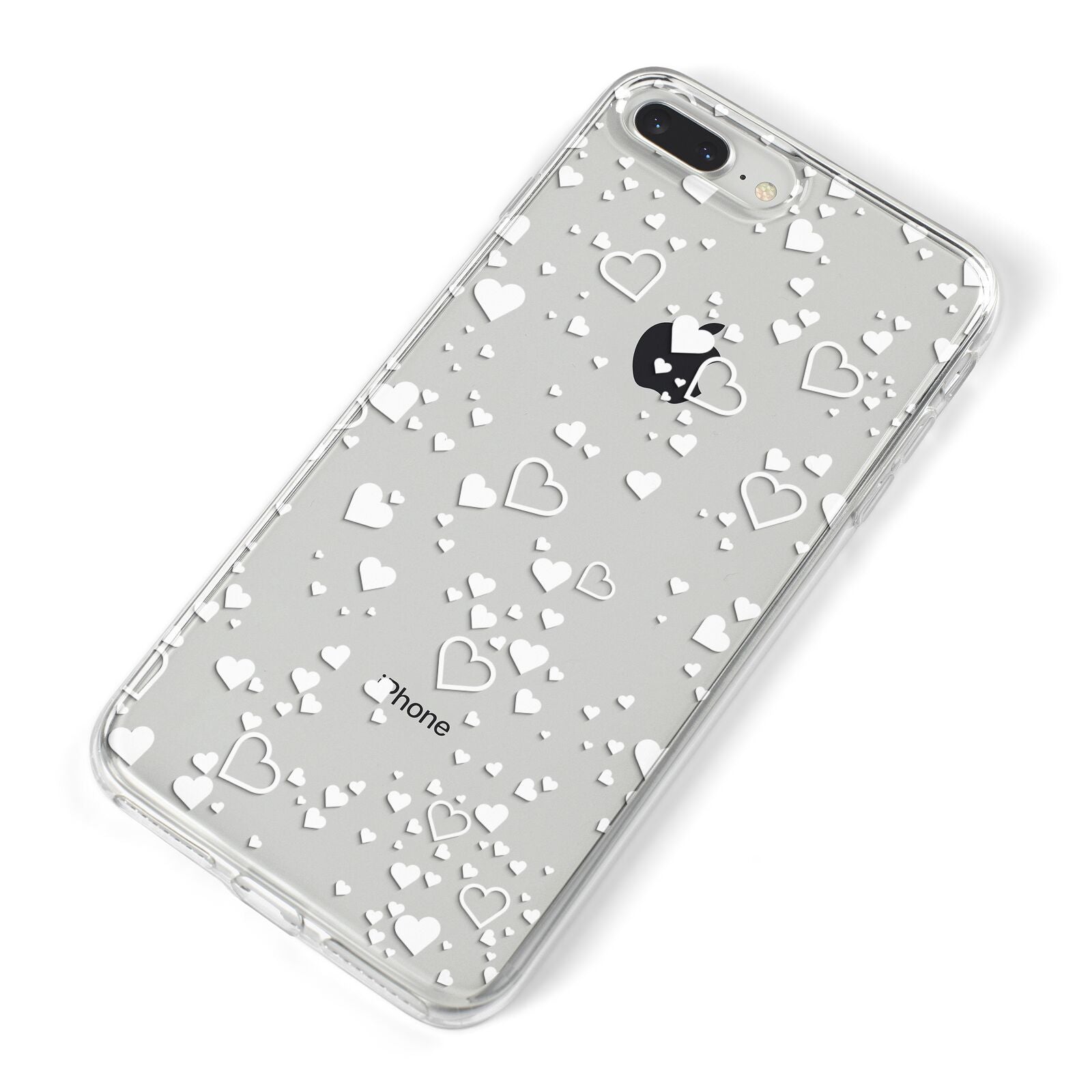 White Heart iPhone 8 Plus Bumper Case on Silver iPhone Alternative Image