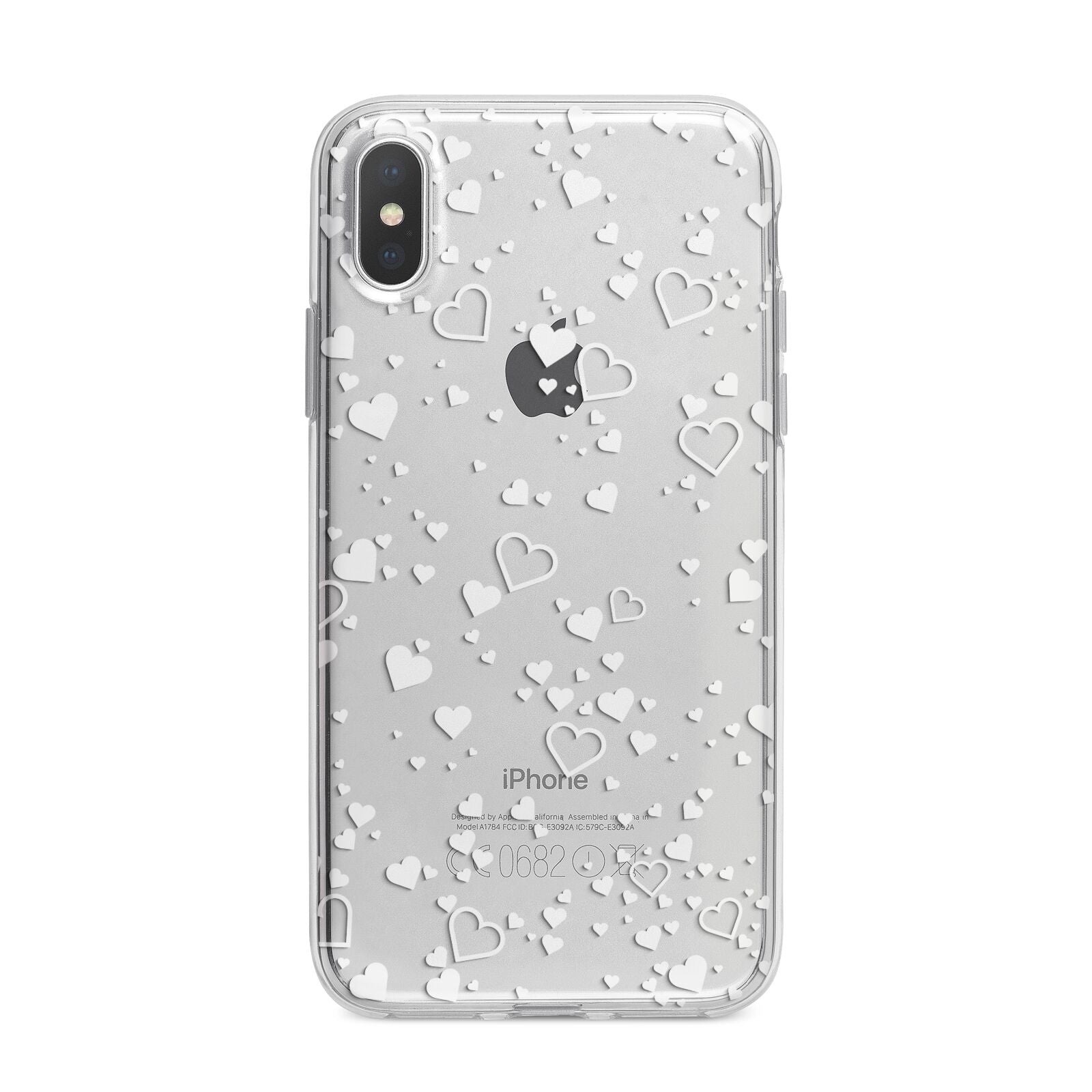White Heart iPhone X Bumper Case on Silver iPhone Alternative Image 1