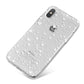White Heart iPhone X Bumper Case on Silver iPhone