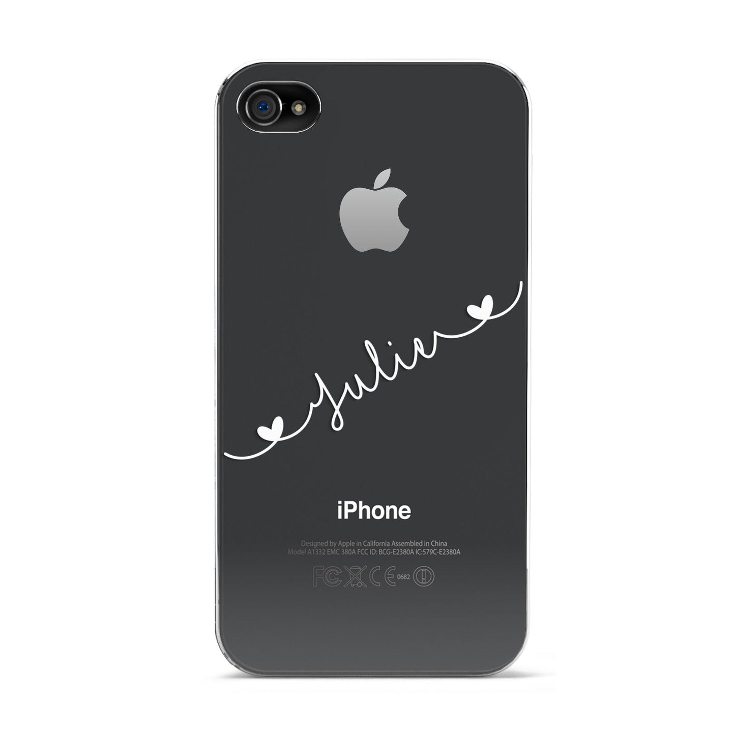 White Sloped Handwritten Name Apple iPhone 4s Case
