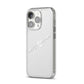 White Sloped Handwritten Name iPhone 14 Pro Clear Tough Case Silver Angled Image
