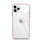White Spiders Web with Transparent Background Apple iPhone 11 Pro in Silver with Pink Impact Case
