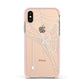 White Spiders Web with Transparent Background Apple iPhone Xs Impact Case Pink Edge on Gold Phone